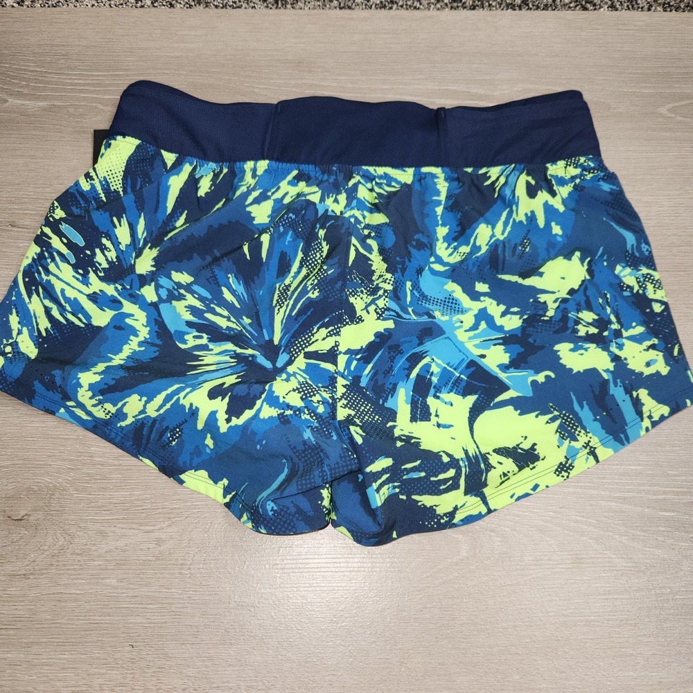 Under Armour Speed Pocket Running Shorts Fitted Lined Blue Green Women's L Nwt - Picture 9 of 12